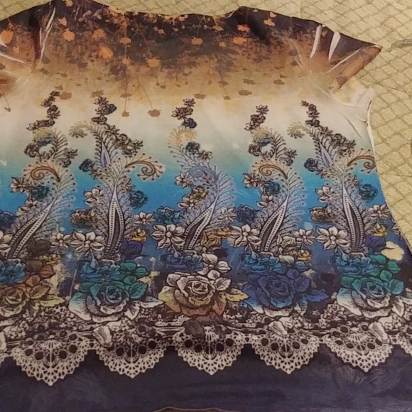 7 W Tops - 7 west, Size XL, Teal,beige, Nice top